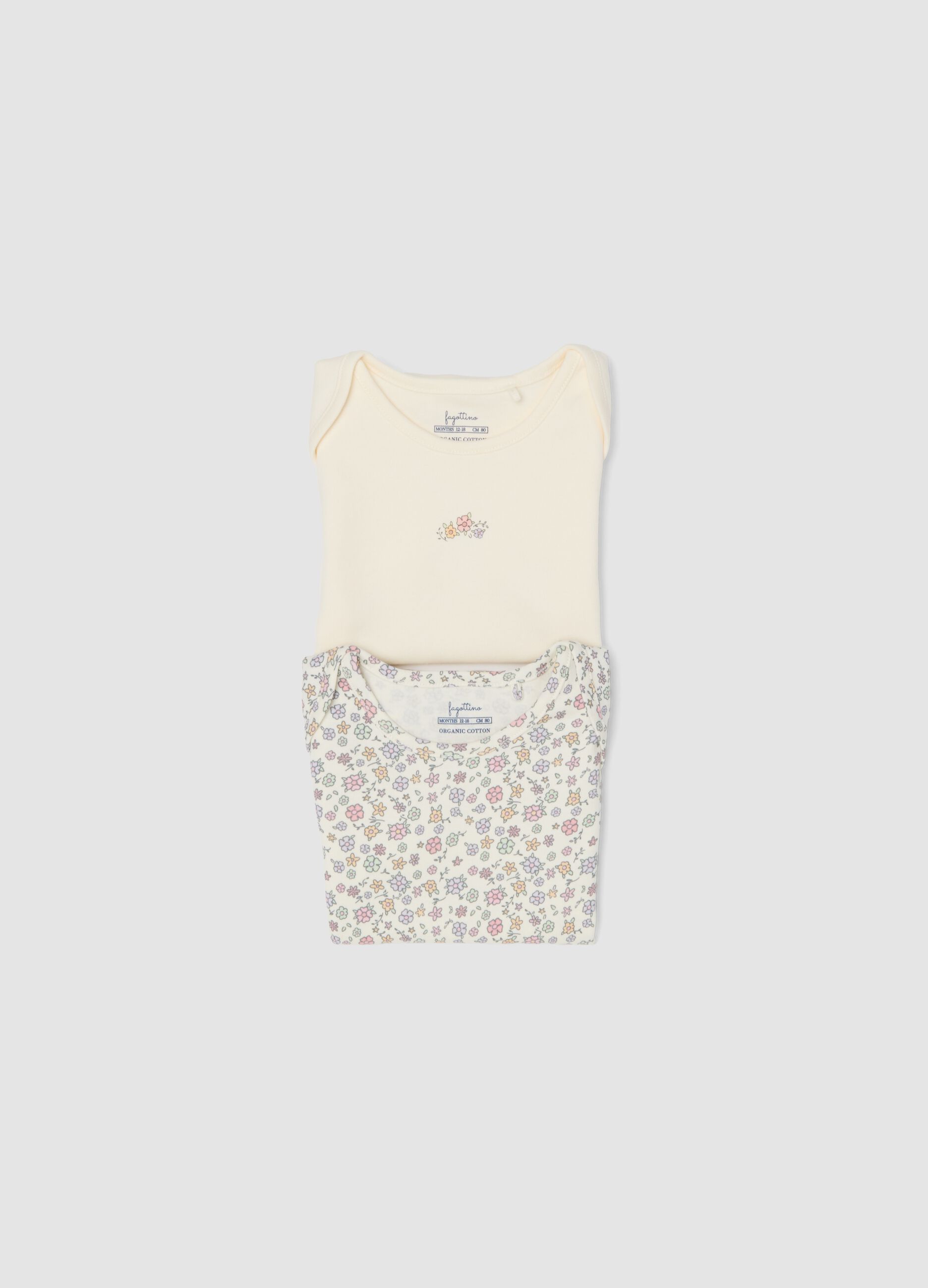 2-pack of multicolour organic cotton short-sleeve bodysuits