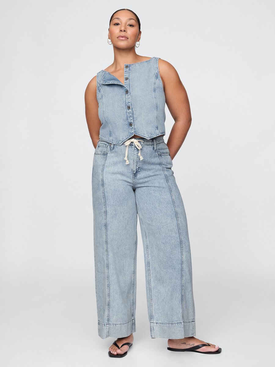 Light Denim Wide Leg Trousers by Gap_0