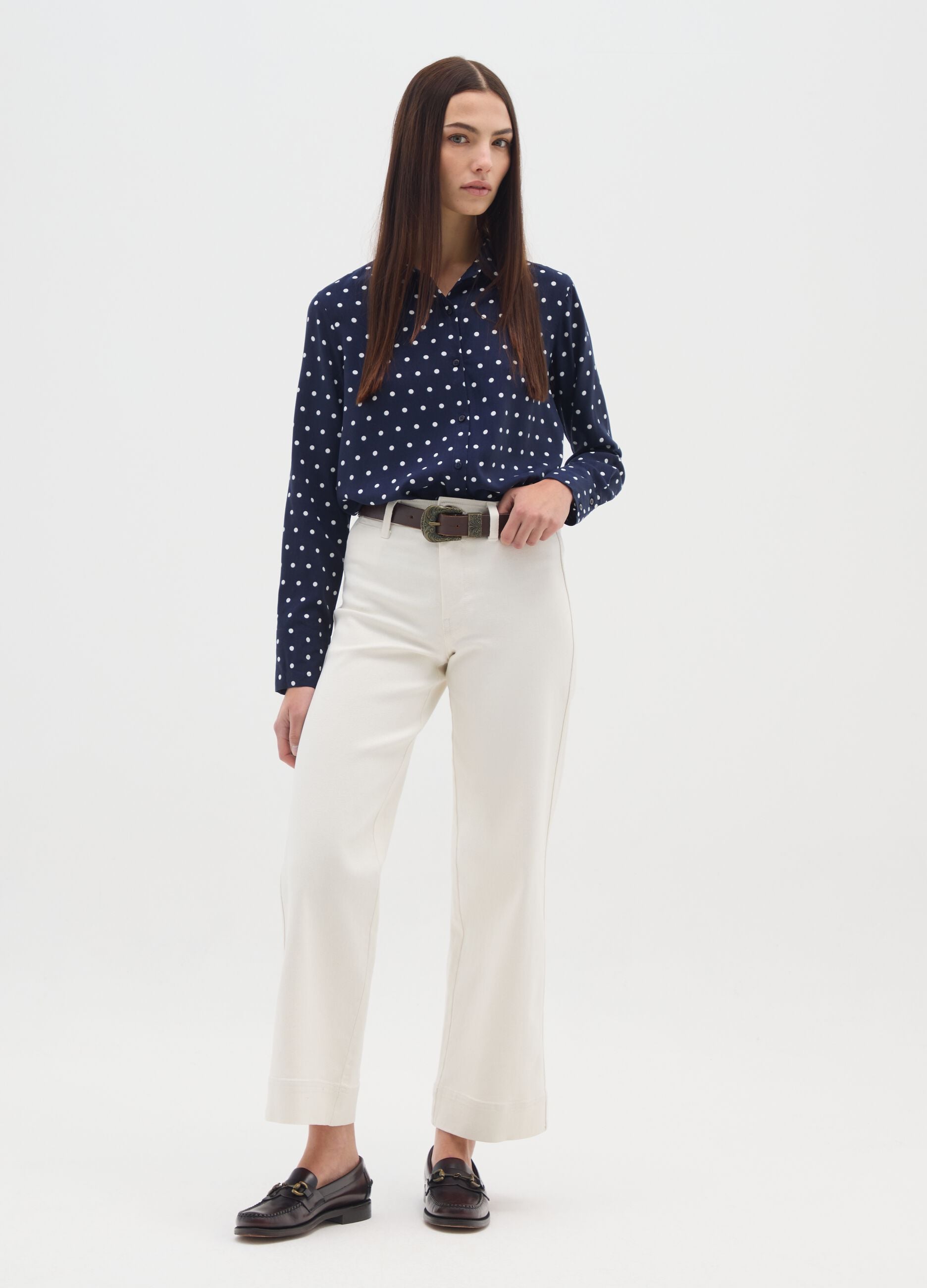 Multicolour polka dot blouse regular fit