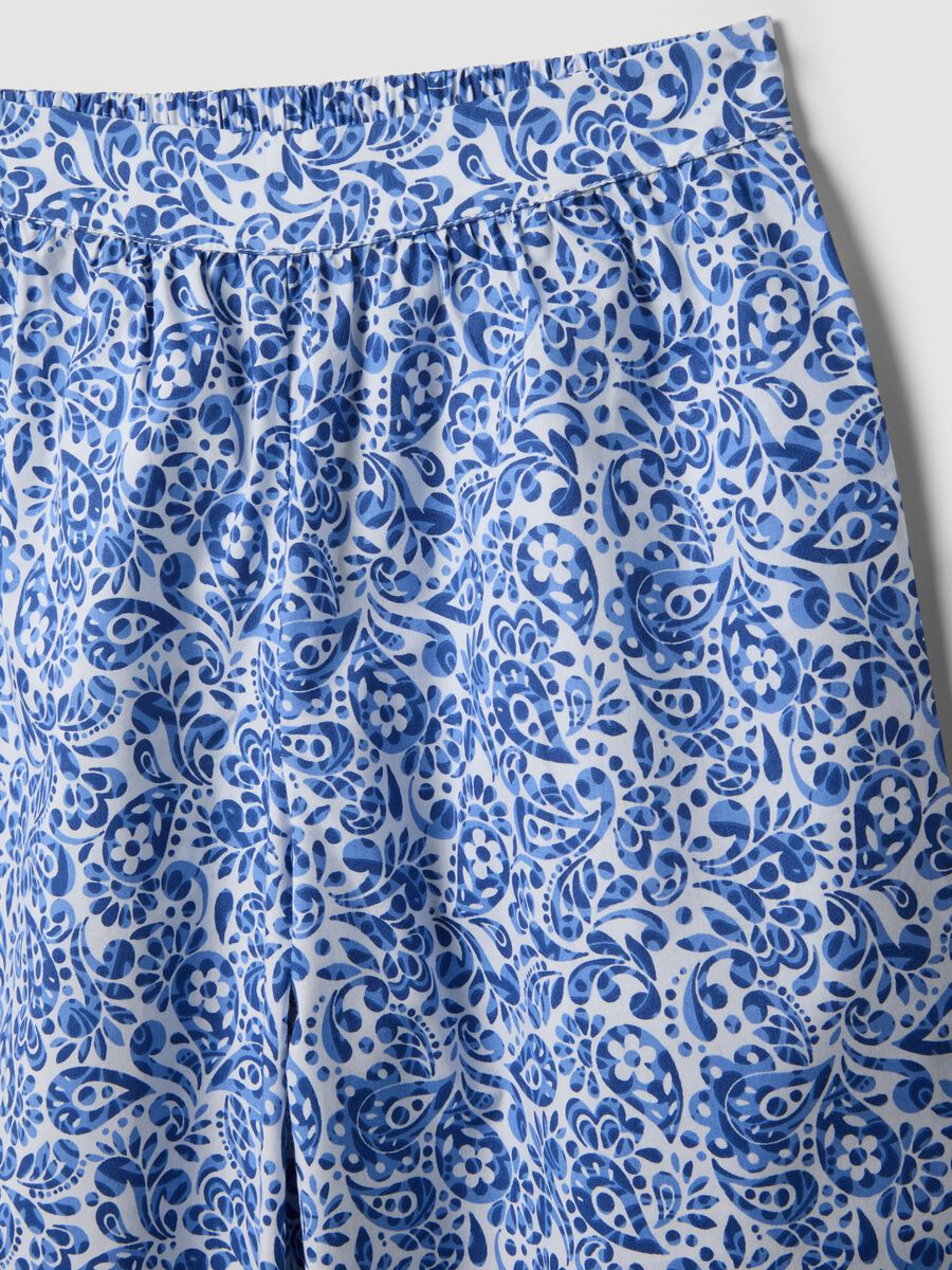 Blue pure cotton set with top and trousers_3