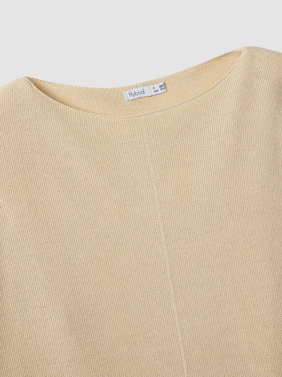 Beige viscose-blend regular-fit T-shirt_5