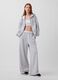 Regular fit grey cotton blend hoodie with zip_3