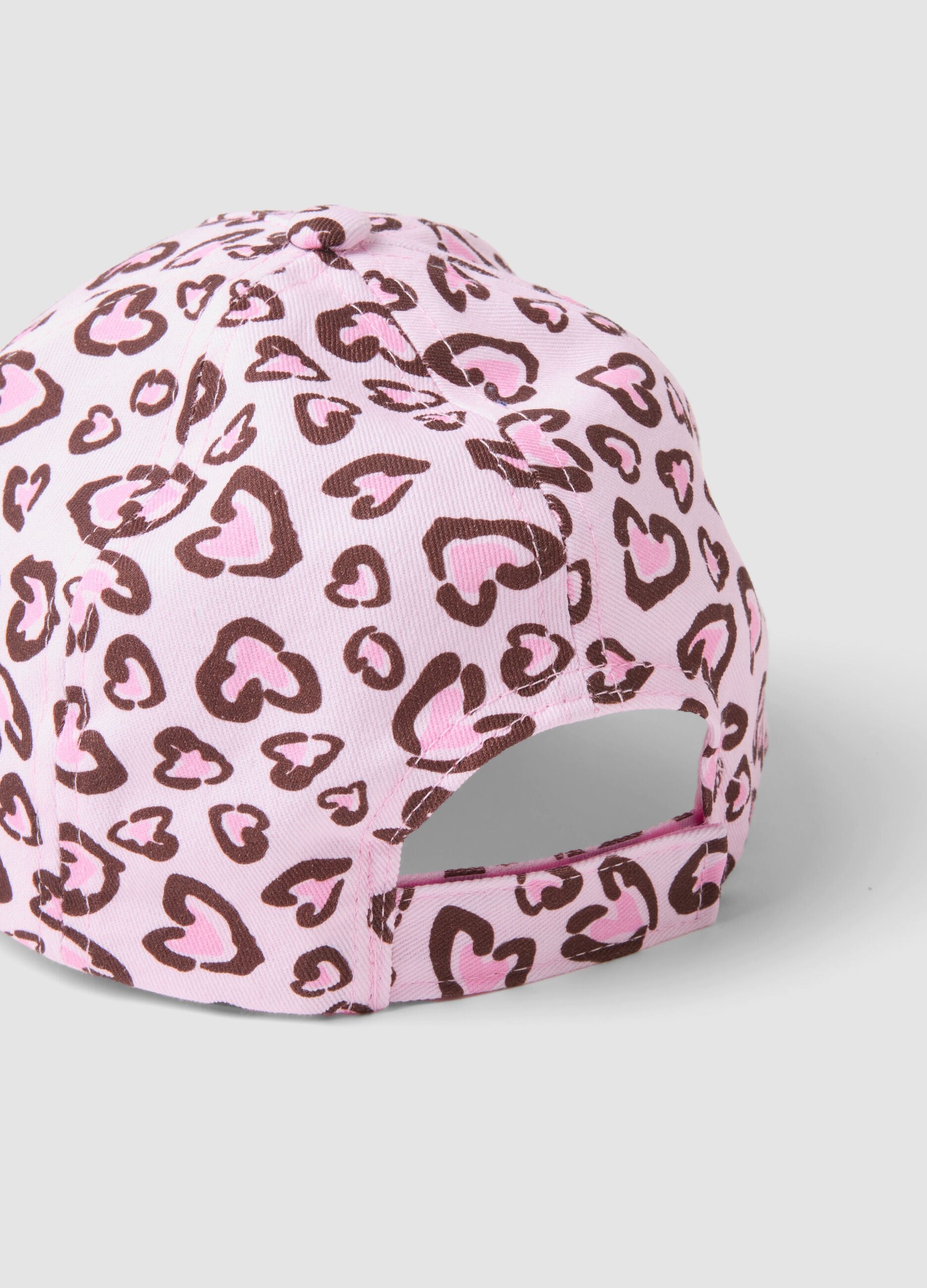 Girls&rsquo; multicolour pure cotton baseball cap with hearts