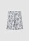 White pure cotton all-over print shorts for boys, regular fit_3