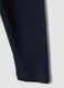 Blue stretch organic cotton leggings with rhinestones for baby girl_3