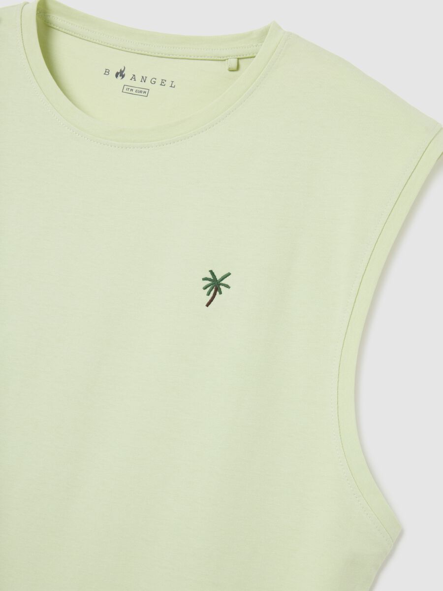 Men&rsquo;s green vest top in 100% cotton with regular fit_5