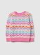 Cotton pullover with openwork design_0