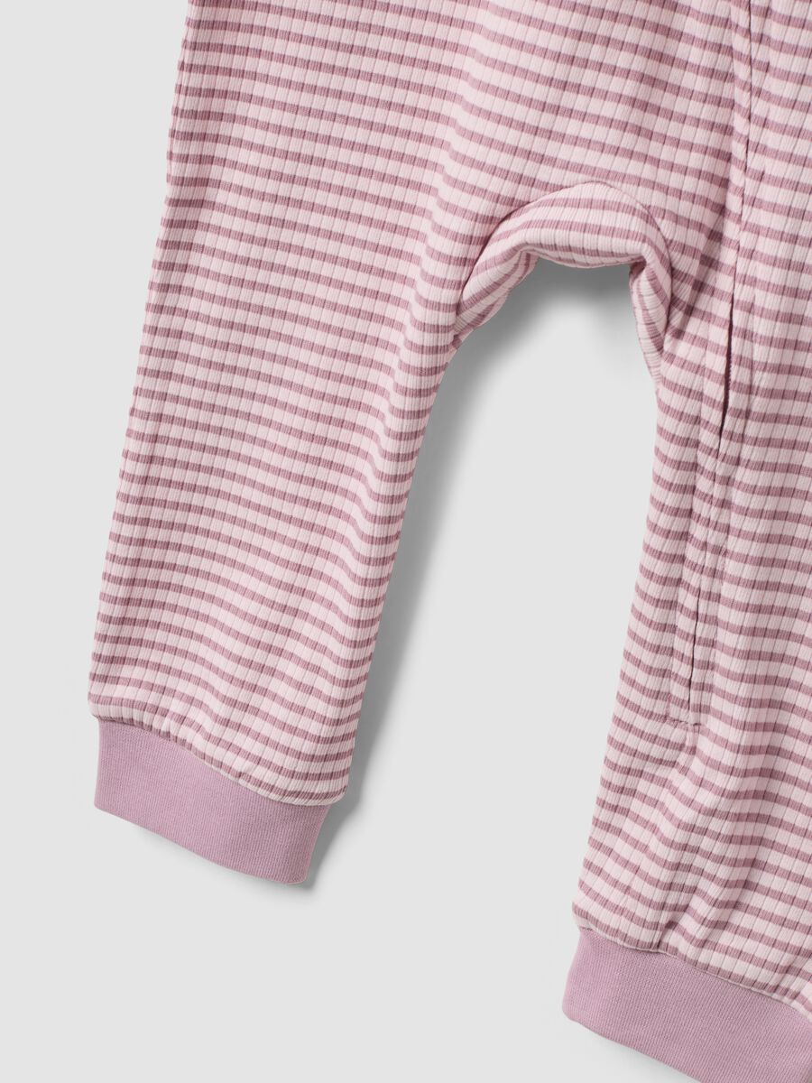Two-pack of pink stretch organic cotton blend sleepsuits with zip for baby girl_3