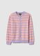 Girls' regular fit multicolour striped pure cotton cardigan_0