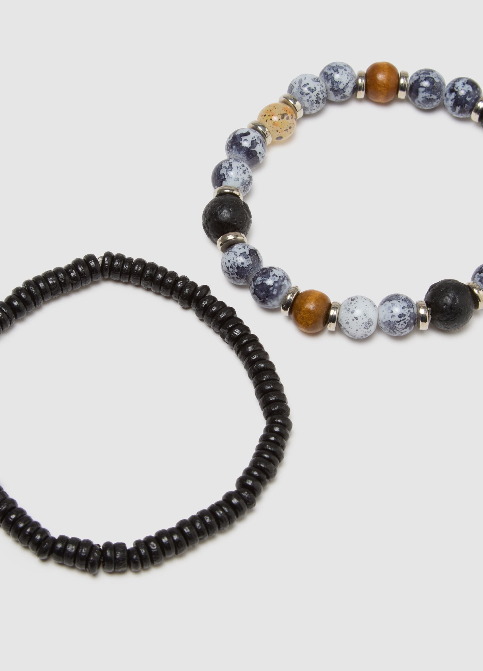 Multicolour glass bracelet twin pack