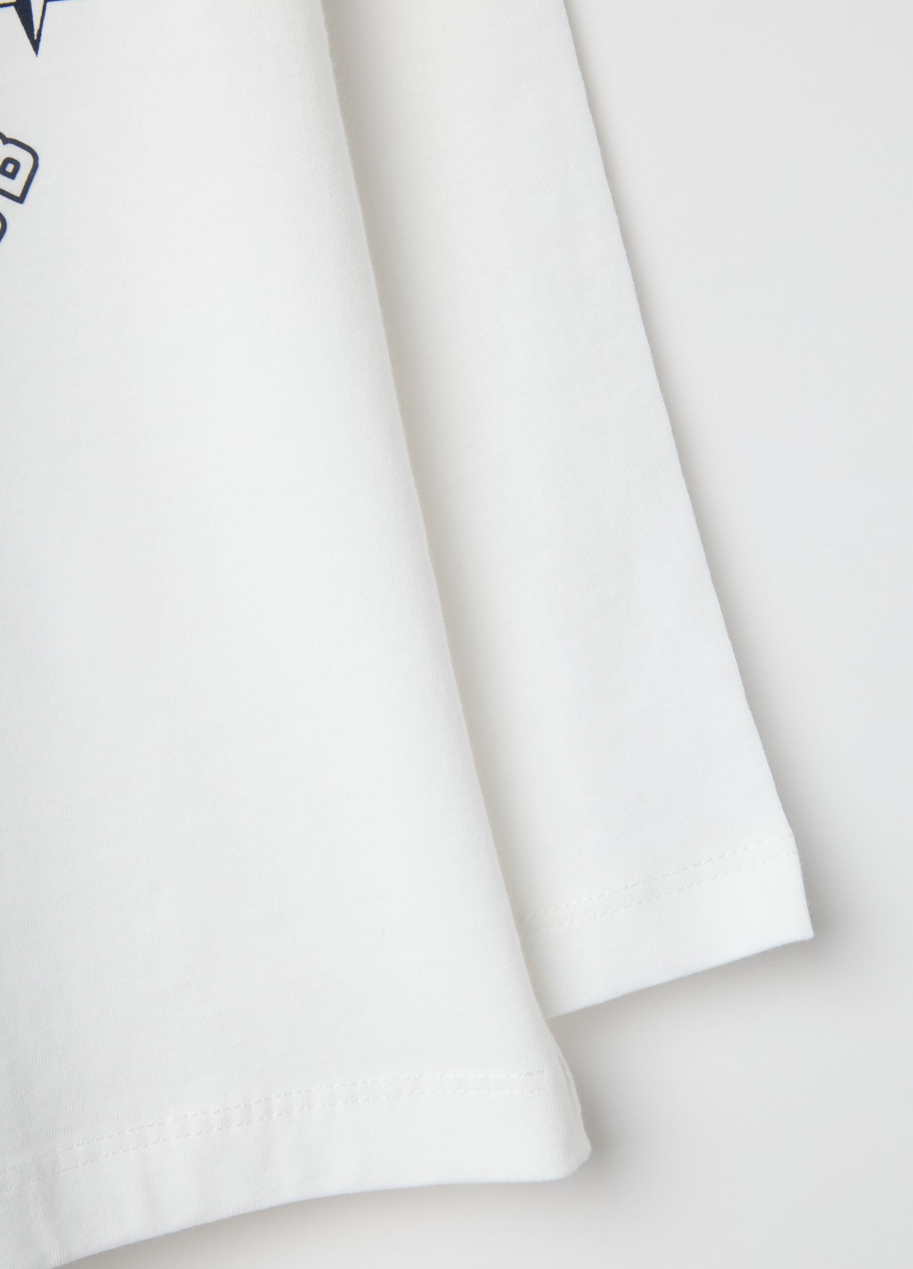 Children's white pure cotton oversized t-shirt with print
