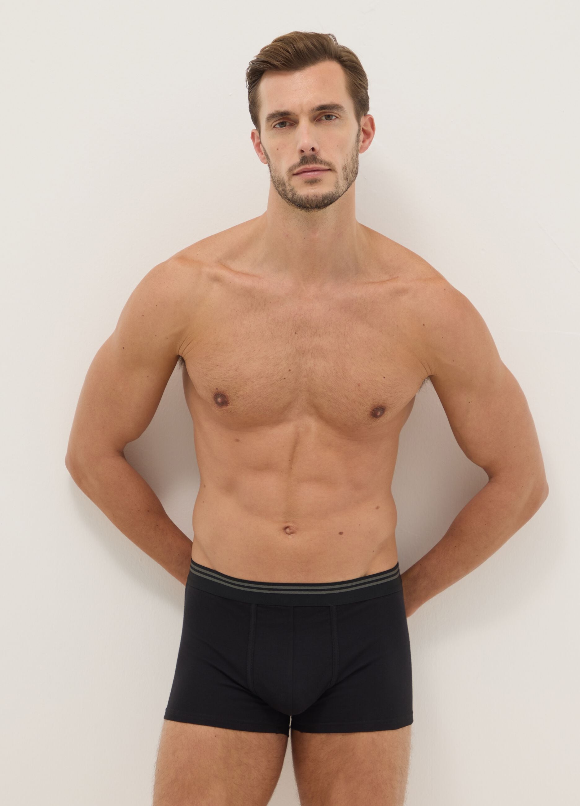 Tripack of multicoloured stretch cotton regular fit boxers