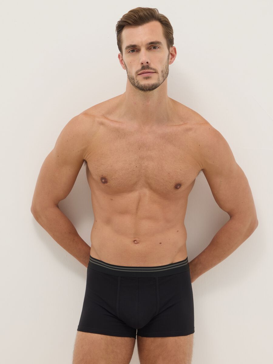 Tripack boxer in cotone organico elasticizzato multicolor regular fit_0