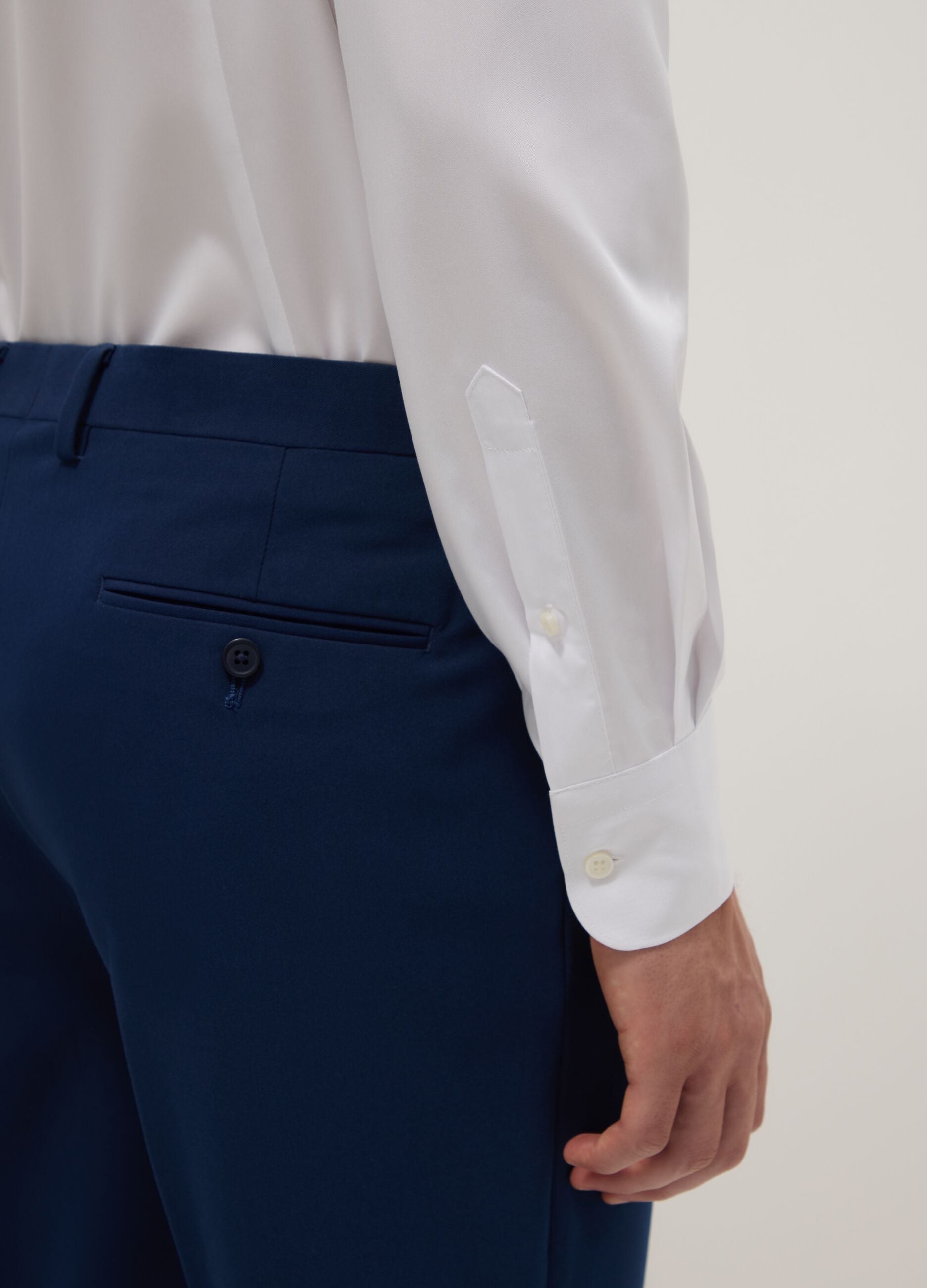 Slim fit white shirt with French collar