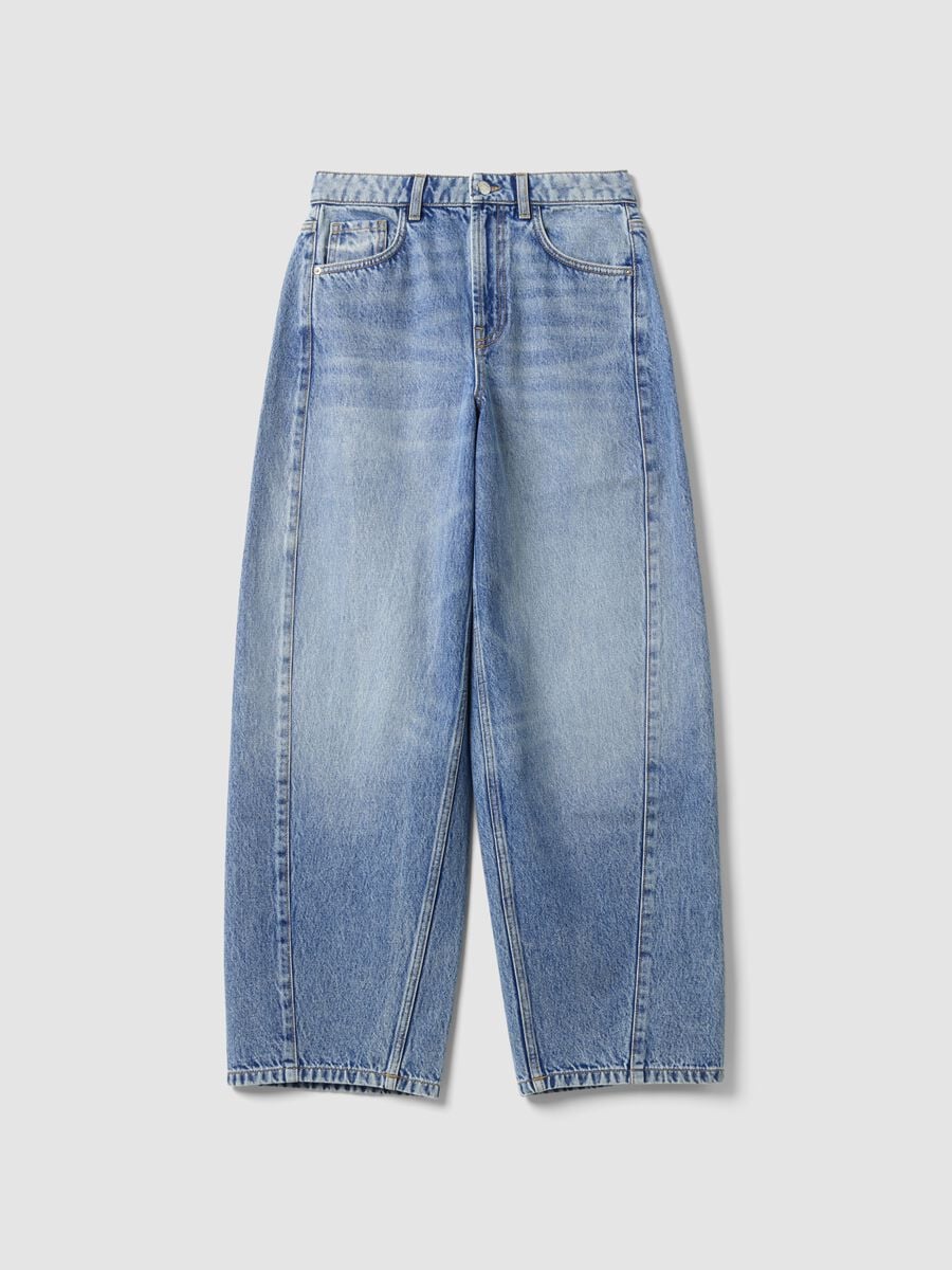 Jeans azzurri balloon fit in puro cotone_4