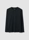 Black long-sleeve crew-neck T-shirt in 100% organic cotton_0