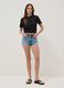 Light blue pure cotton denim shorts_1