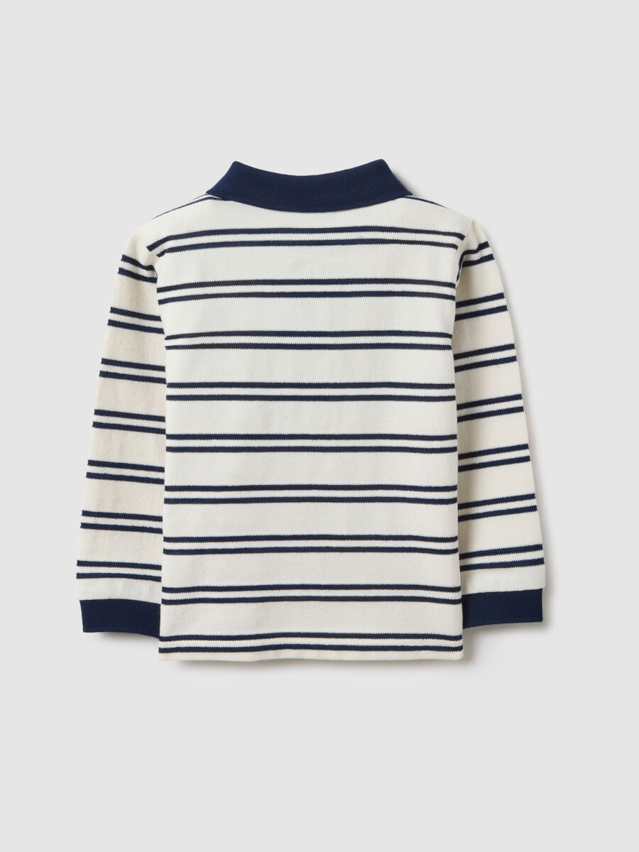 Regular fit multicolour striped cotton blend polo for boys_1
