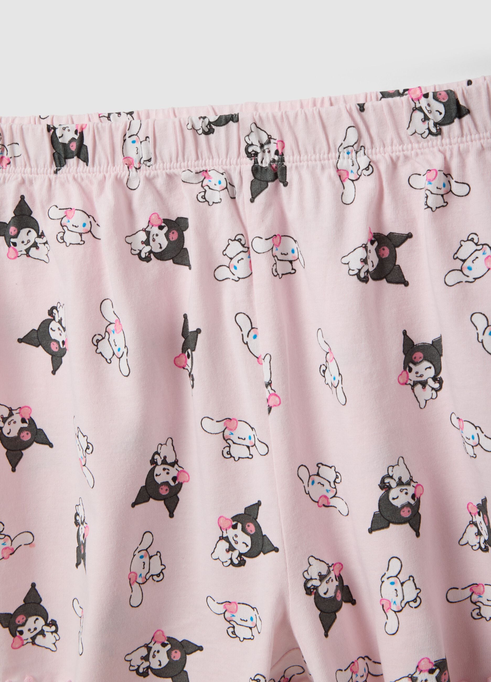 Multicolour short cotton pyjama for girls with Kuromi