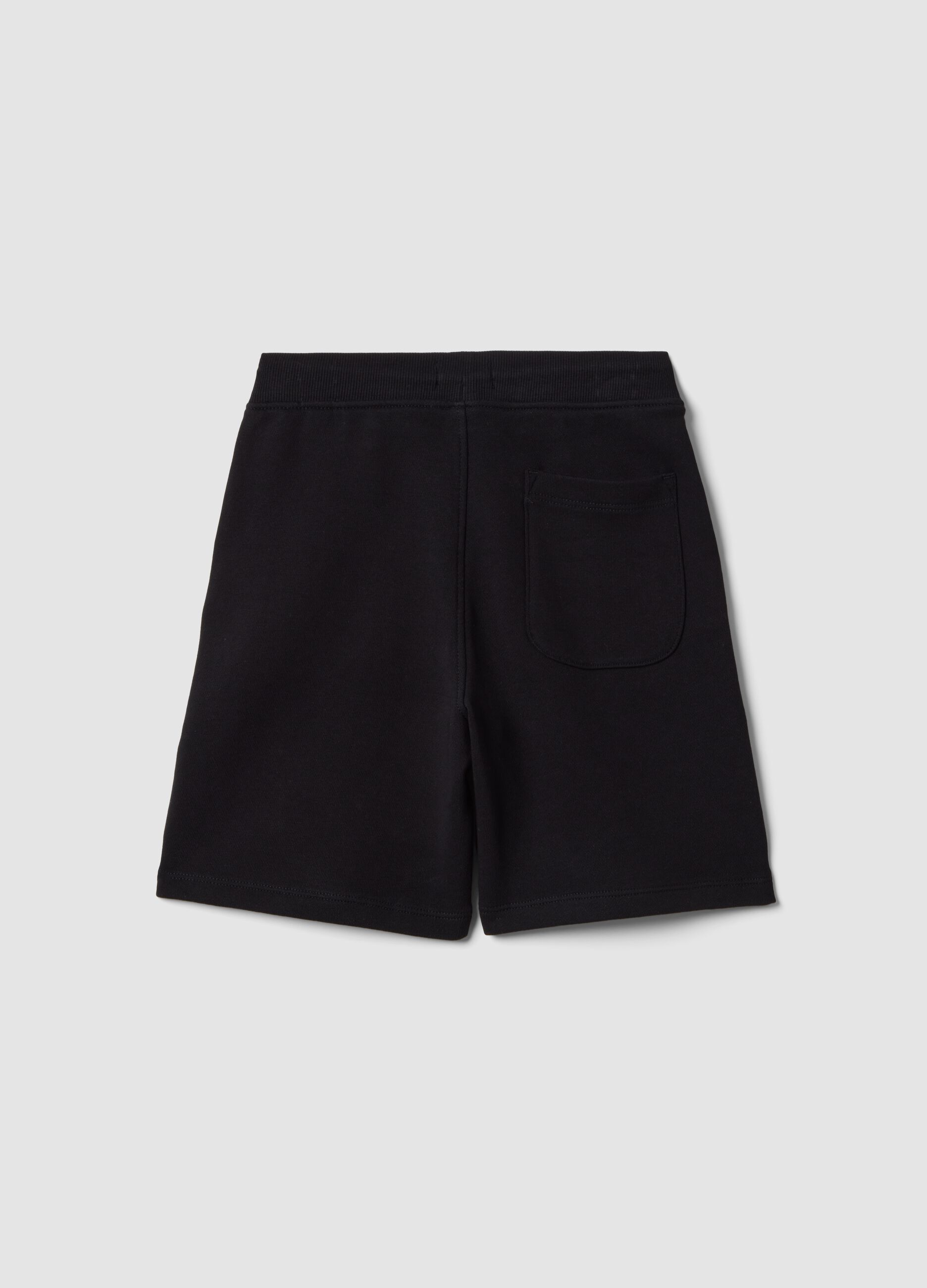 Boys&rsquo; black pure cotton slim-fit shorts