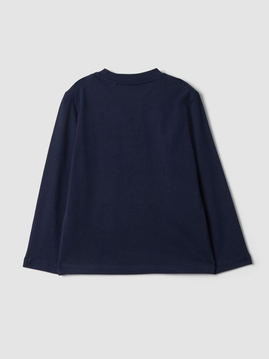 Blue pure organic cotton T-shirt with college print for boys_1