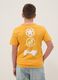 Orange cotton T-shirt for kids, regular fit with print_1
