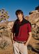 Polo in misto cotone, lino e seta rossa regular fit_0