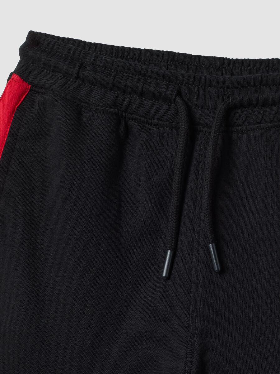 Boys&rsquo; black pure cotton Chicago Bulls print shorts_3