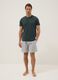 Green short-sleeve striped pyjama set in pure organic cotton jersey_0