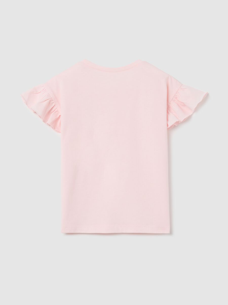 Pink T-shirt in cotton with diamant&eacute;s_1