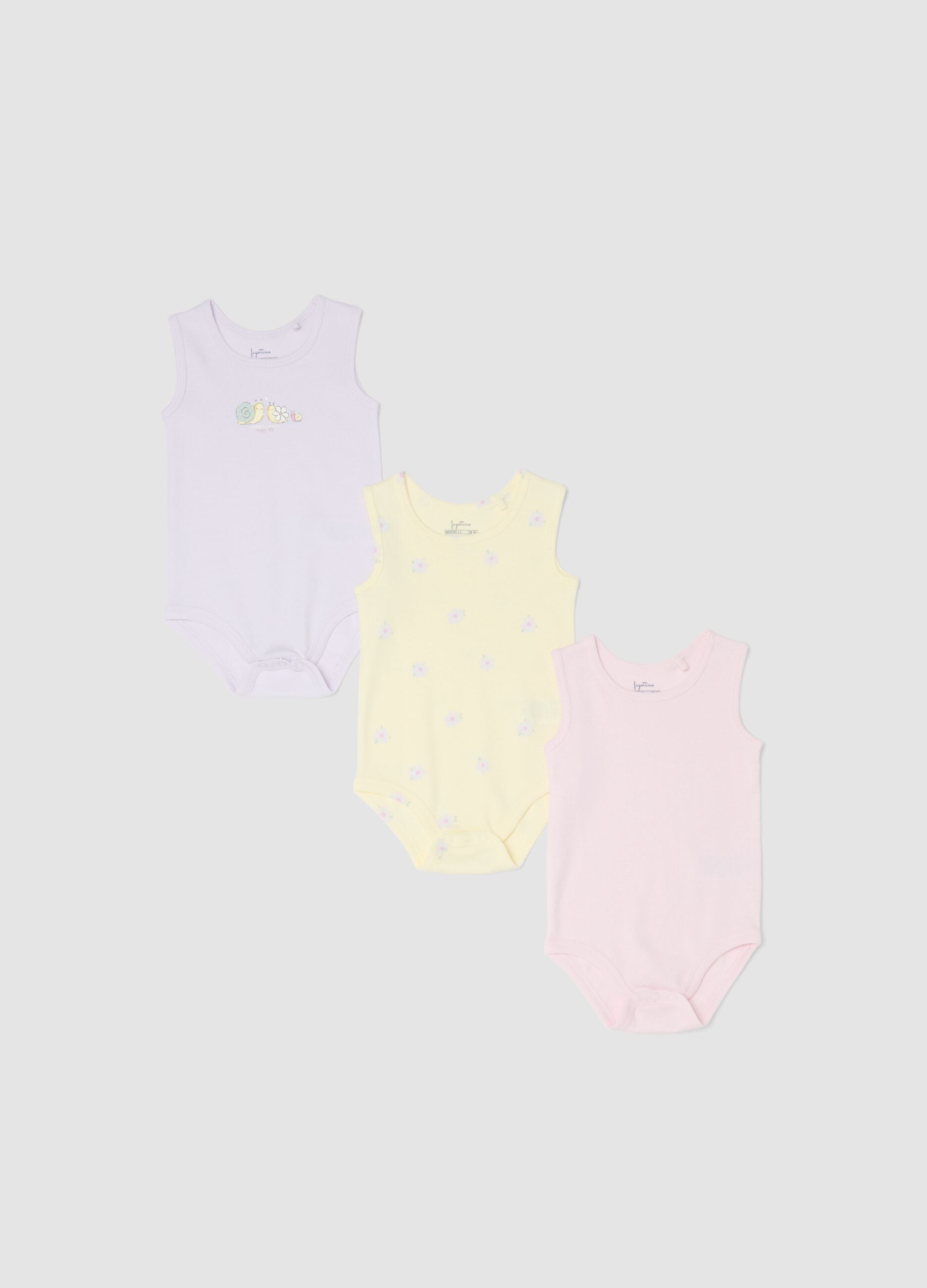 Newborn Multicolour Pure Cotton Bodysuit Tripack