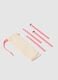 Pink essential eye brush set - kit with 4 brushes for eyes and eyebrows_3