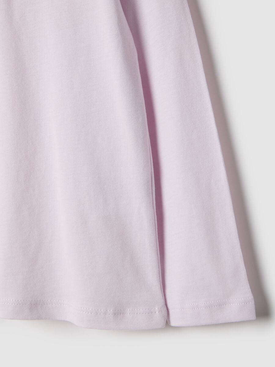 Girl's pure cotton purple T-shirt regular fit with bow_3
