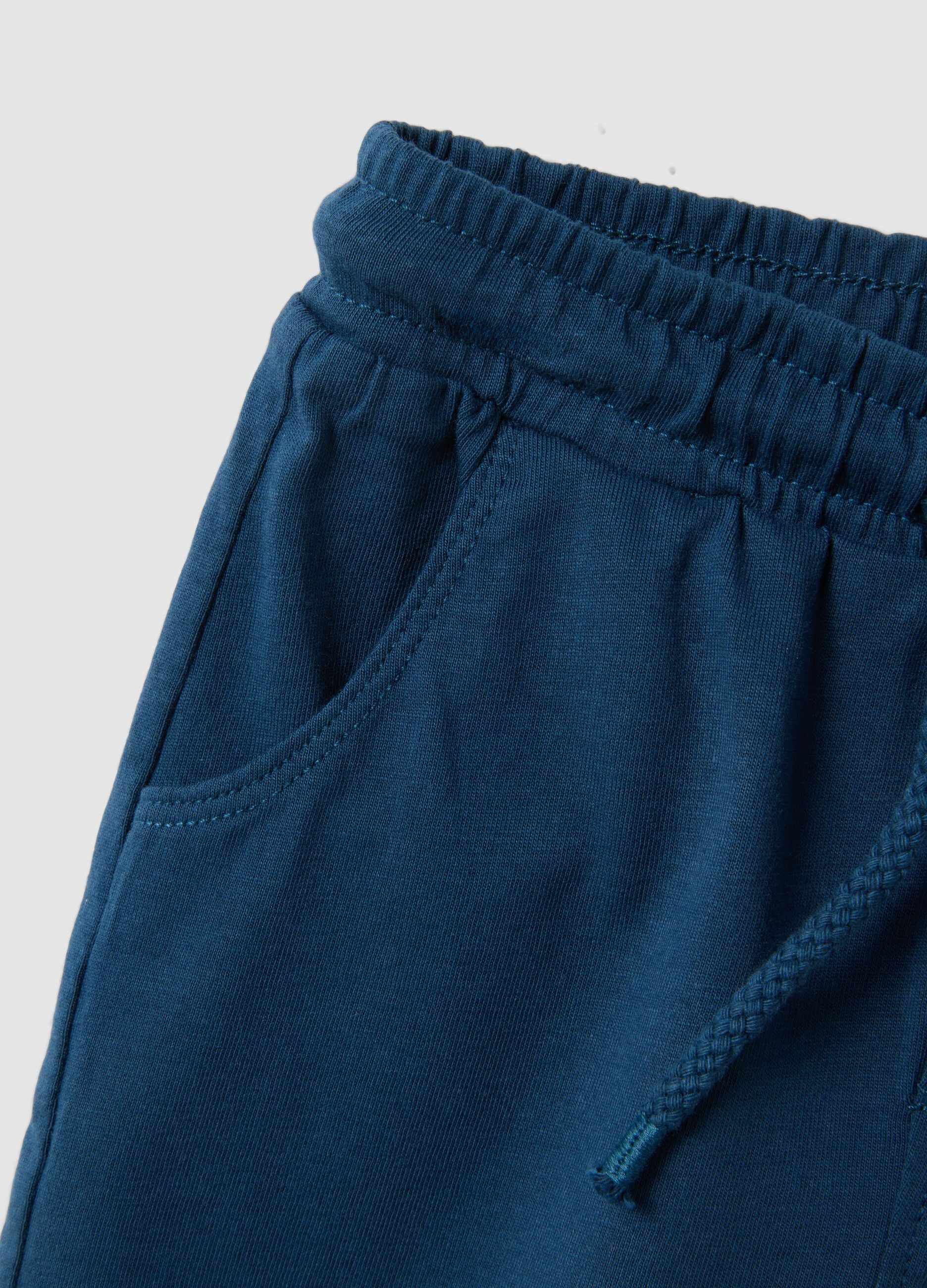 Blue pure cotton boys&rsquo; shorts, regular fit