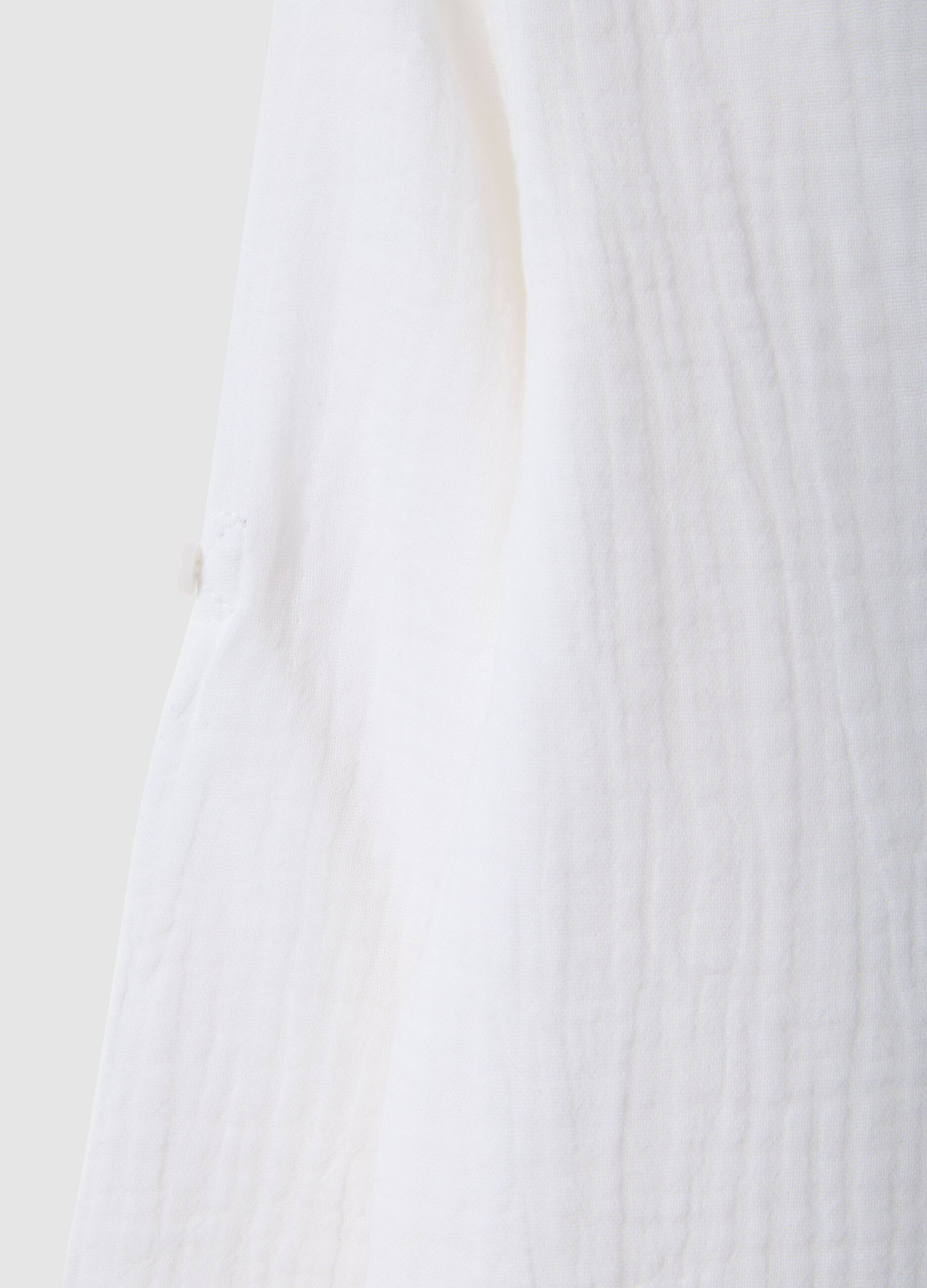 White pure cotton regular fit toddler shirt with Mandarin collar