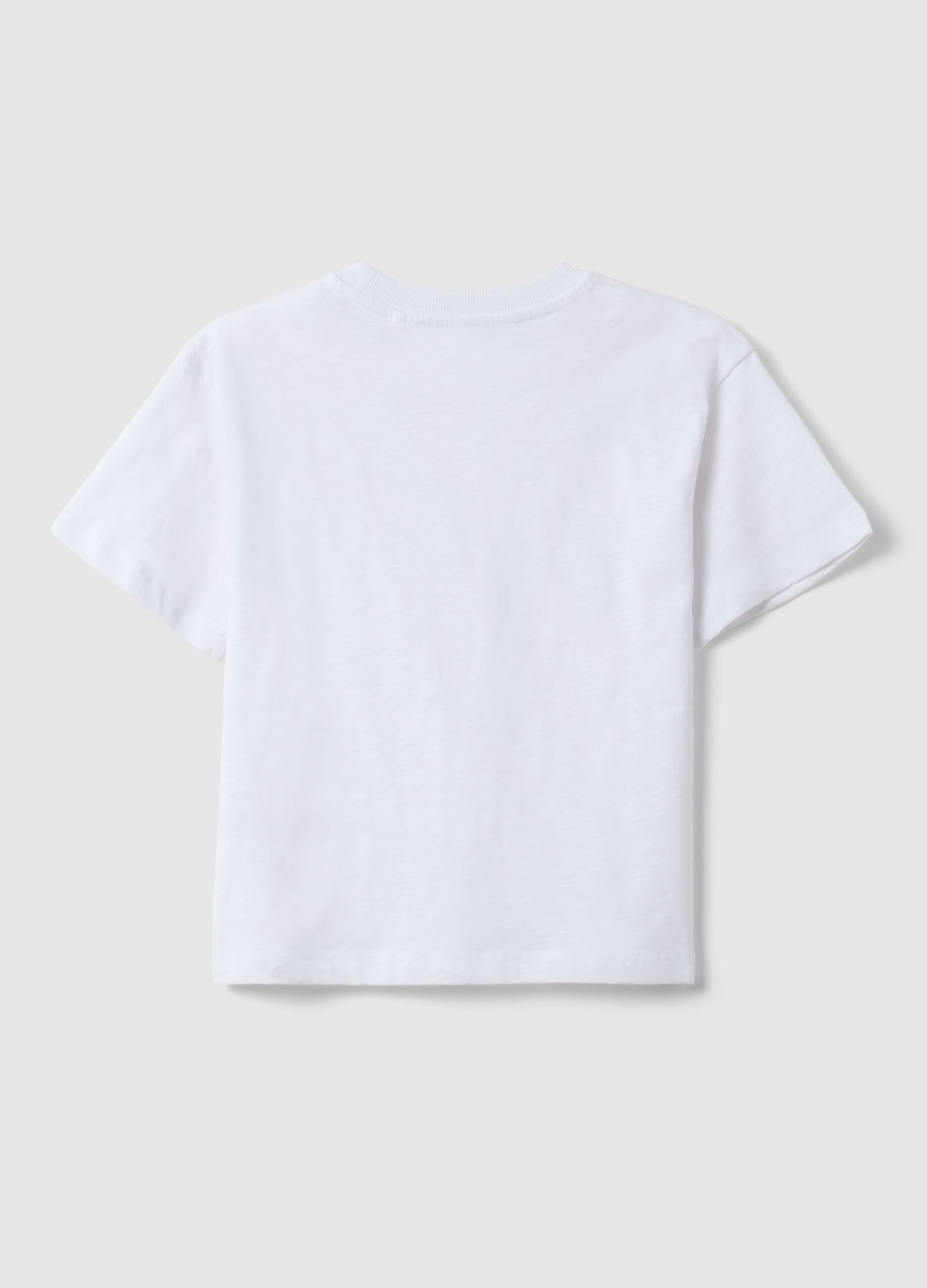 Children's oversized fit white pure cotton crew neck t-shirt