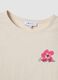 Beige pure cotton relaxed-fit T-shirt with floral print_5