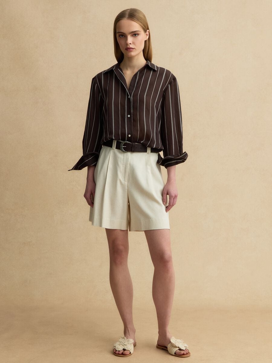 Multicolour striped lyocell blend shirt in regular fit_2