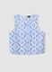 White organic cotton top with light blue embroidery_4