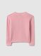 Girls' pink striped pure cotton cardigan regular fit_1