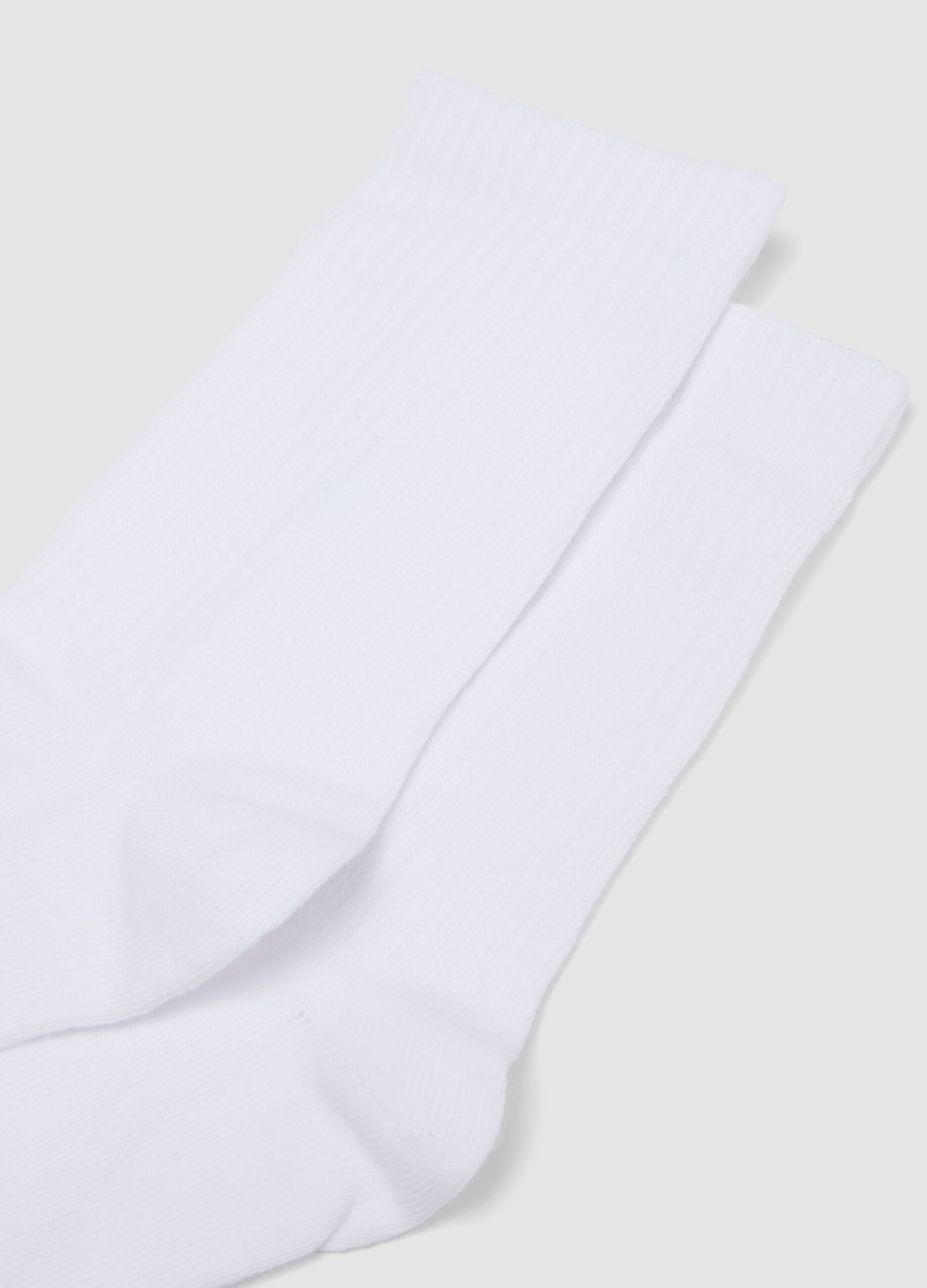 Pack of five white organic cotton sports socks