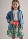 Girls' multicolour pure cotton skirt with butterflies_1