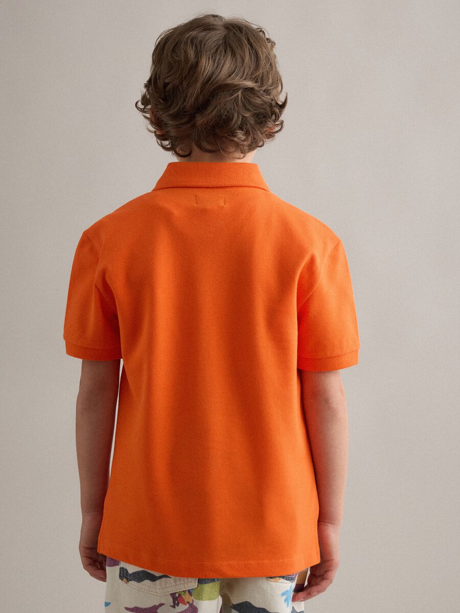 Orange stretch cotton polo for kids regular fit_1