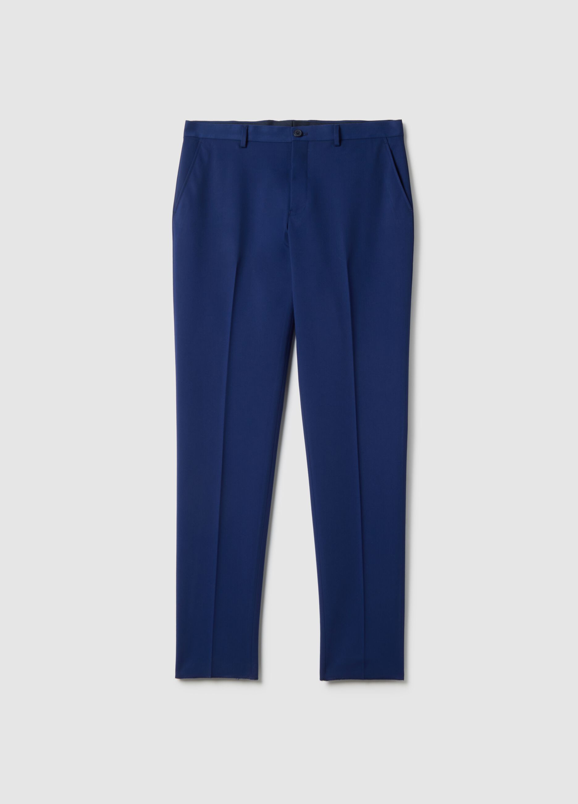 Elegant blue slim fit trousers