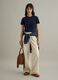 Straight Beige Stretch Cotton Chino Trousers_0