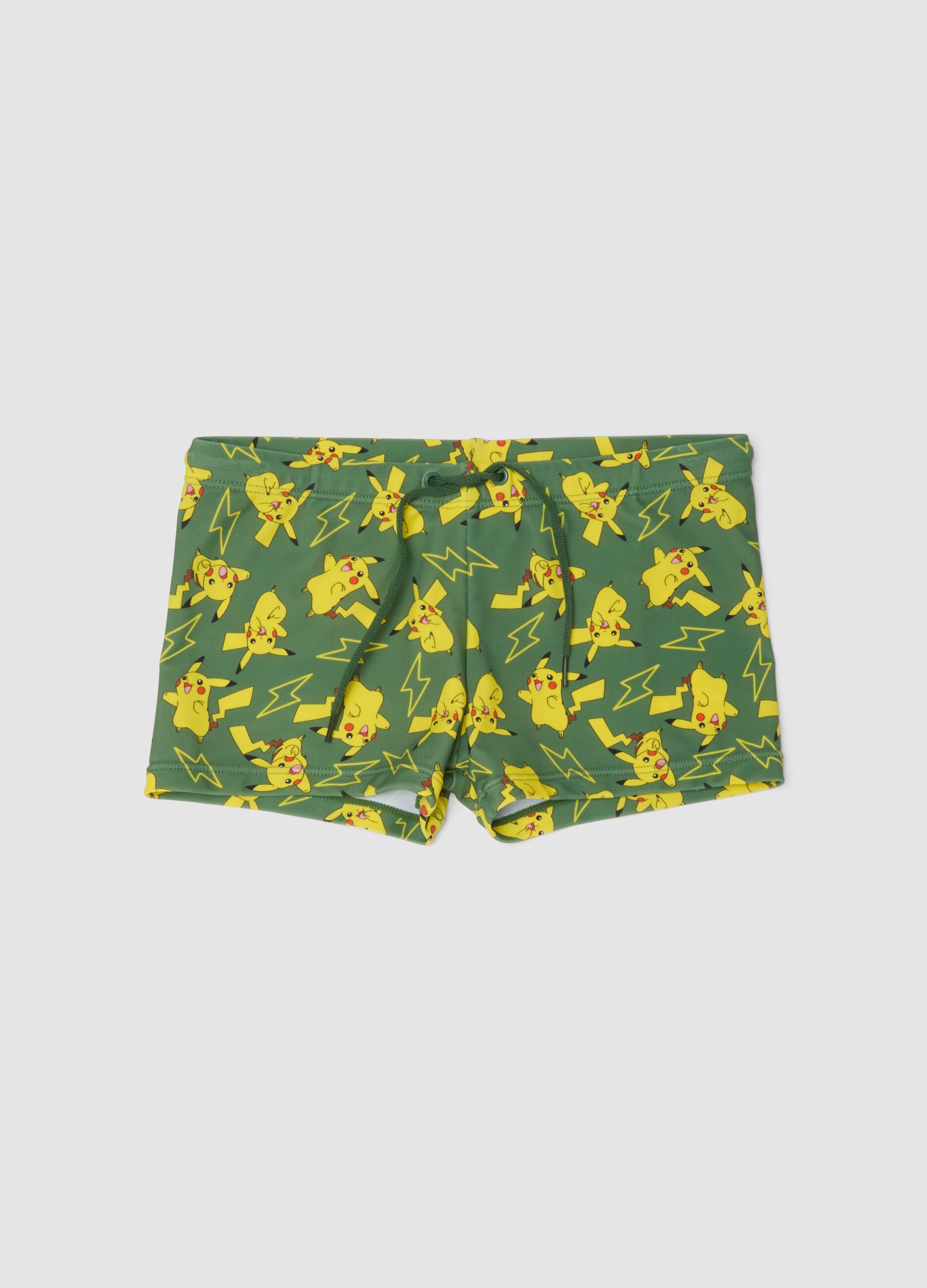 Green boys&rsquo; stretch swim trunks
