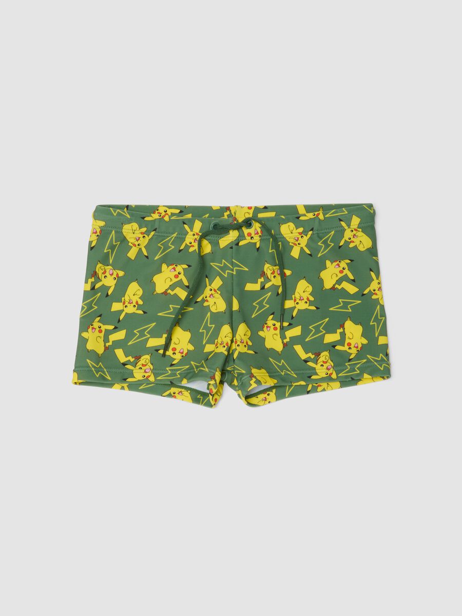 Green boys&rsquo; stretch swim trunks_0
