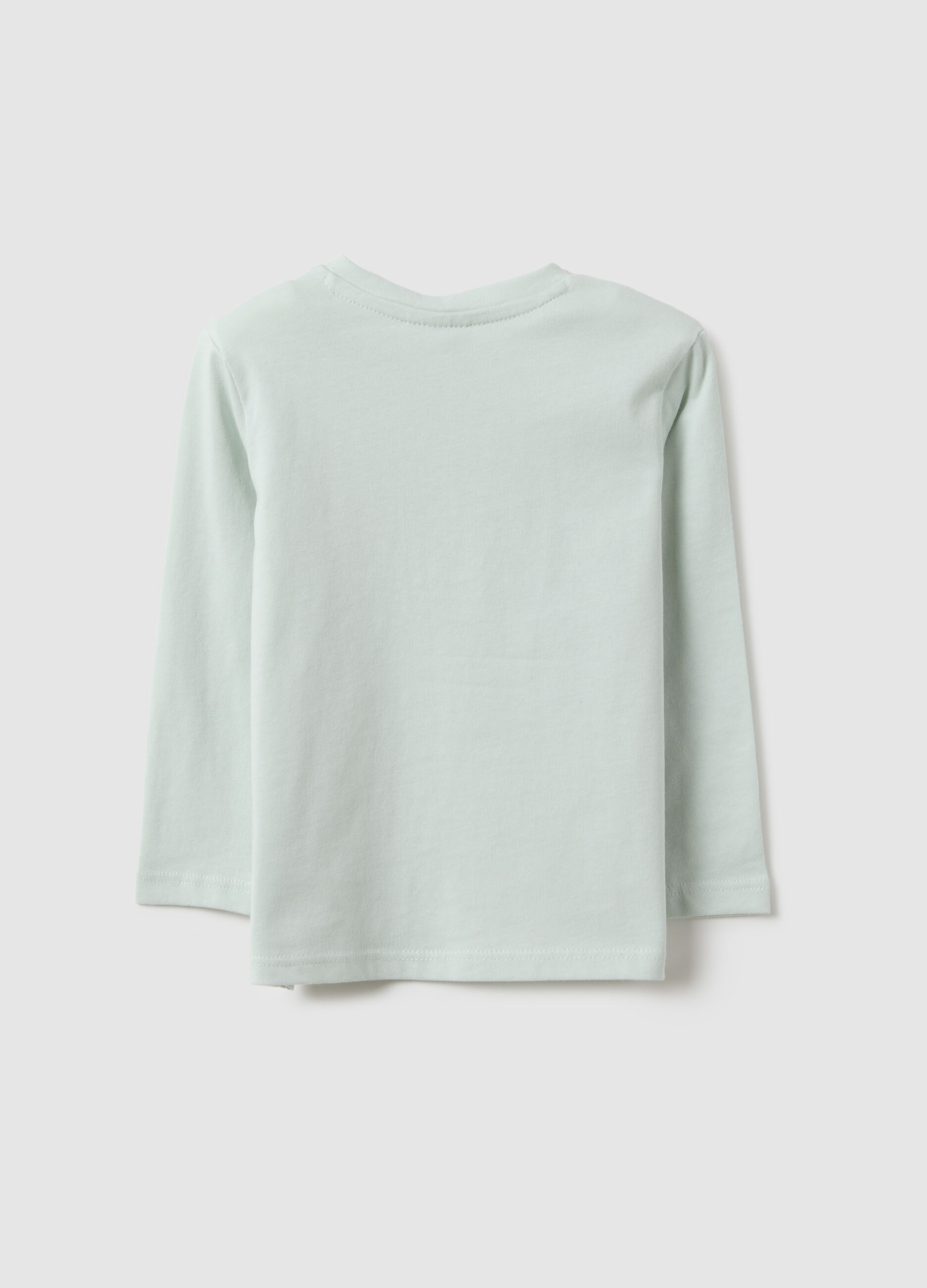 Baby regular fit green pure cotton t-shirt with print