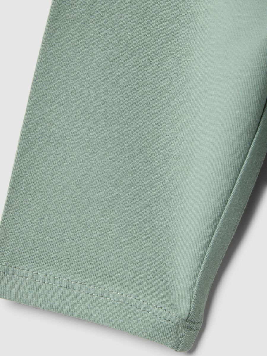 Green stretch cotton leggings for girls skinny fit_3