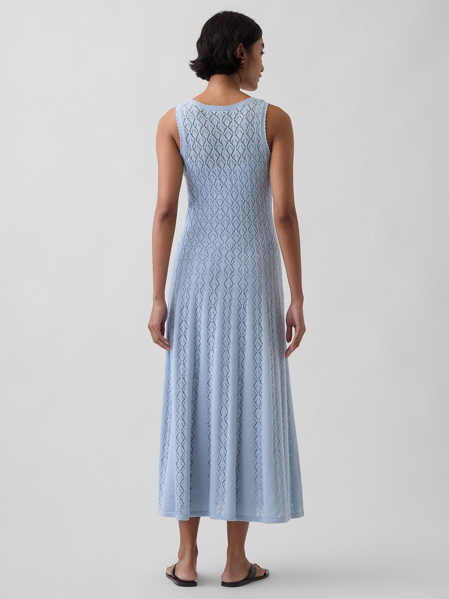 Vestito lungo in puro cotone con lavorazione crochet_1